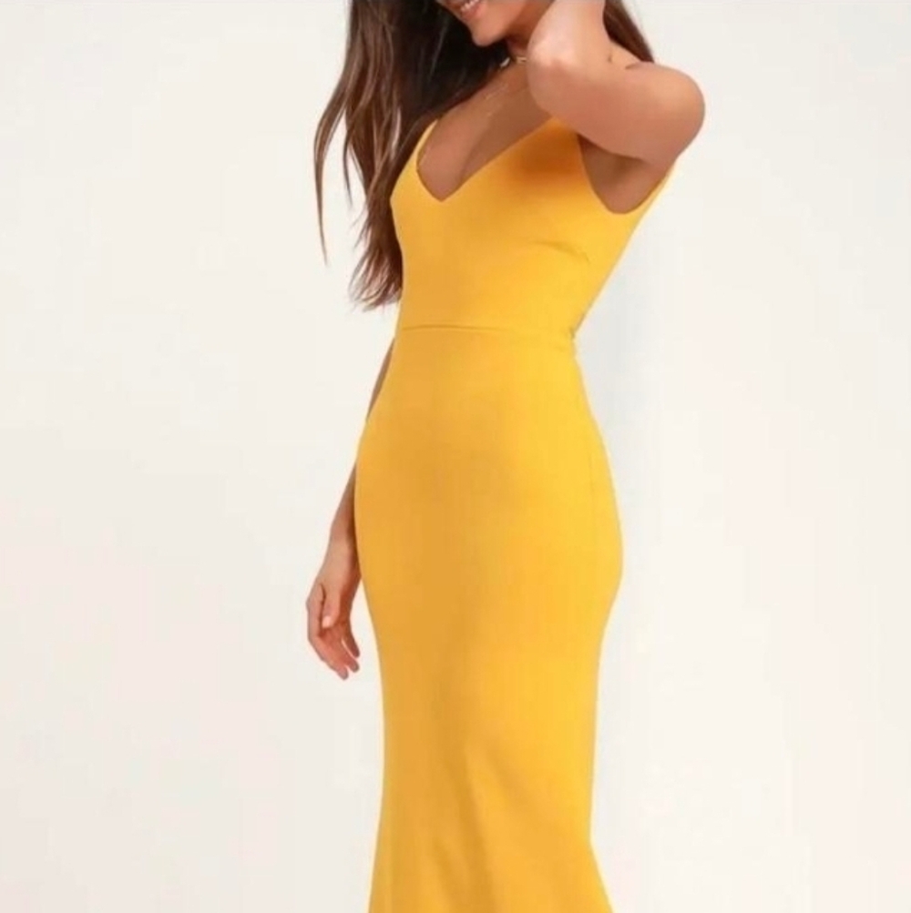Lulu's Vibrant Yellow One Shoulder Dress